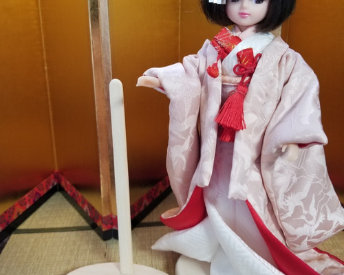 22㎝ドール着物用自立スタンド(白木)2個セット ぬいぐるみ studio