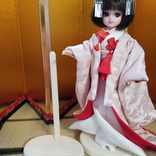 22㎝ドール着物用自立スタンド(白木)2個セット ぬいぐるみ studio