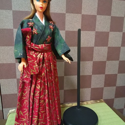 創作ビスクドール人形 桃色のアンティーク着物の女の子 その他人形