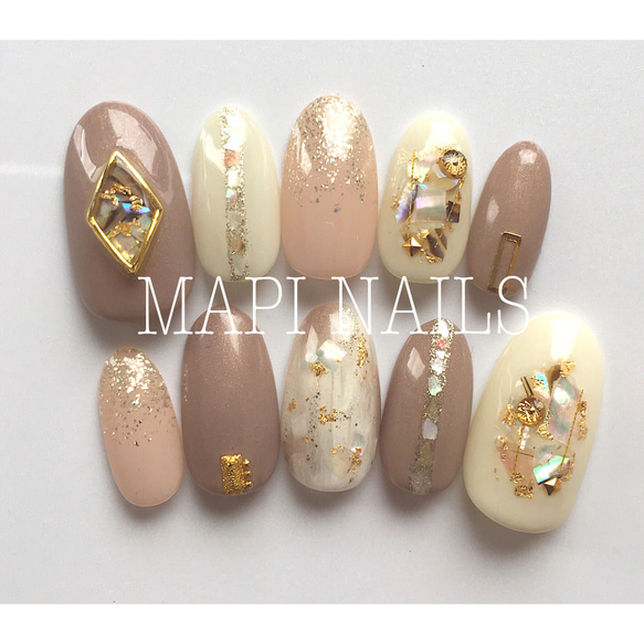 ナチュラルシェル ネイルチップ ✳︎大人な天然シェルネイル✳︎ ネイルチップ（つけ爪） NAILS