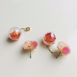 砂糖菓子×琉球ガラスのピアス（ピンク） 1枚目の画像