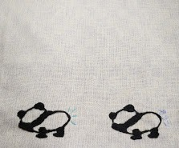 子パンダの手刺繍ランチョンマット 4枚目の画像