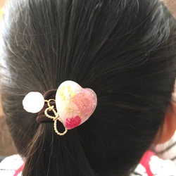 heart × ribbon charm (hair accessory) 2枚目の画像