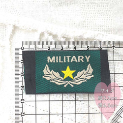 【刺繍タグ★10枚セット★MILITARY★POP❁タグ❁ワンポイント❁古着❁リメイク❁縫い付け専用】 2枚目の画像