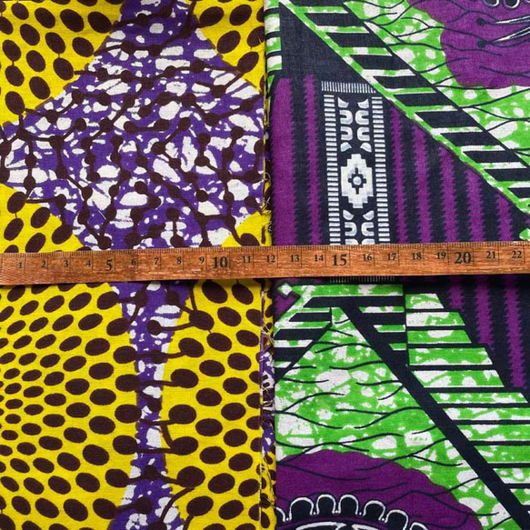 ハギレセット＊4枚組  生地  アフリカ布 アフリカン 小物作り ハンドメイド 手作り 手芸用品 布 80201 2枚目の画像