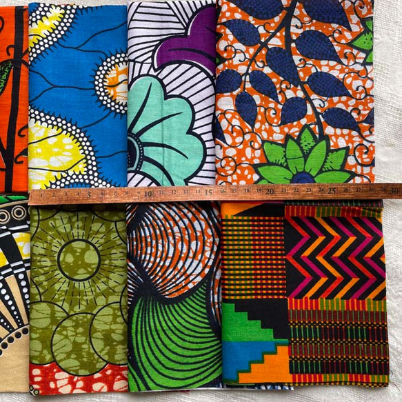 ハギレセット＊10枚組  生地  アフリカ布 アフリカン 小物作り ハンドメイド 手作り 手芸用品 布 a802502 2枚目の画像