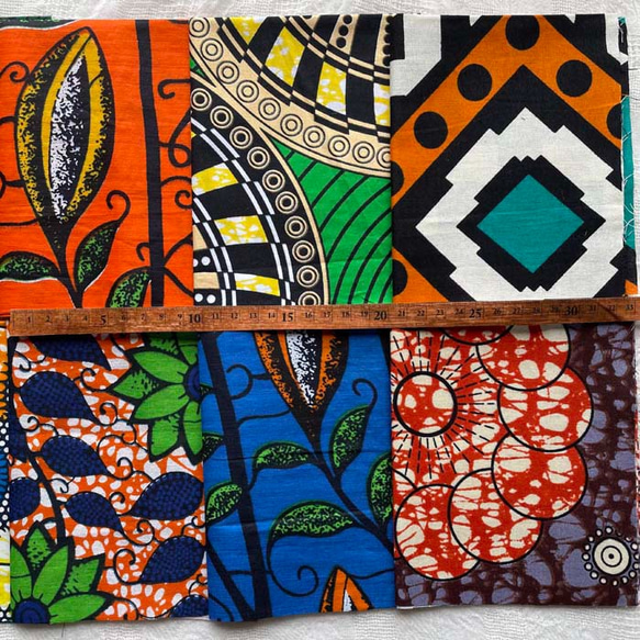 ハギレセット＊10枚組  生地  アフリカ布 アフリカン 小物作り ハンドメイド 手作り 手芸用品 布 a802502 3枚目の画像