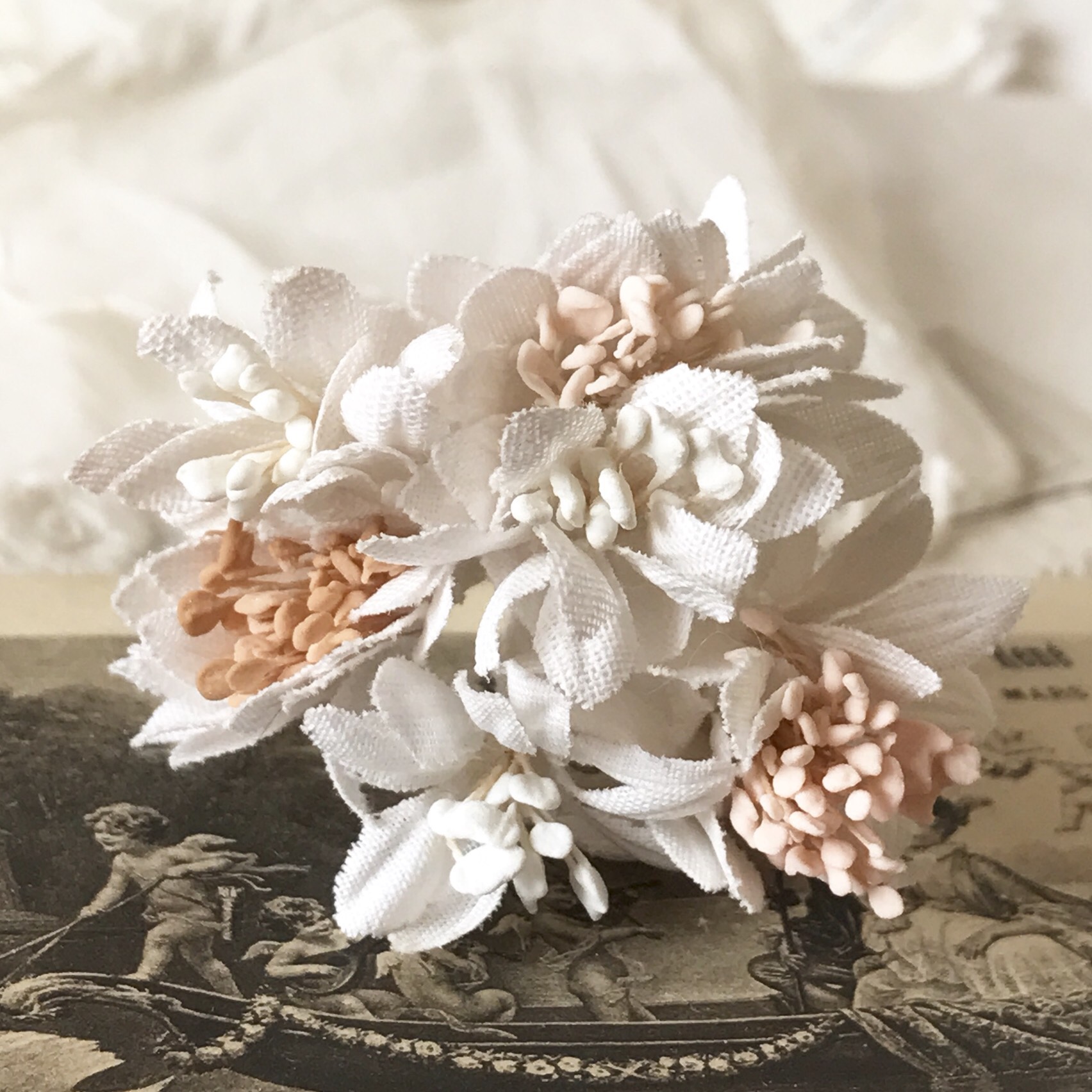 フランスアンティーク　布花　ブーケ フランスアンティーク 布花 ブーケ フランスアンティーク 布花