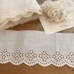 フランスアンティークカットワークレース・お花 98cm レース