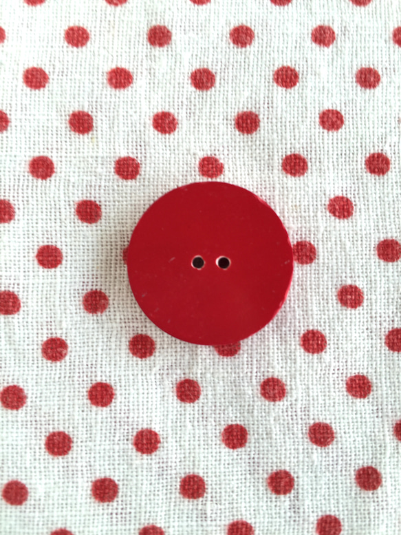 フランスのヴィンテージボタン・赤 3枚目の画像