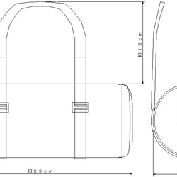 Ch様ご注文のバッグ（直径１２ｃｍ、黒＆赤色） 7枚目の画像