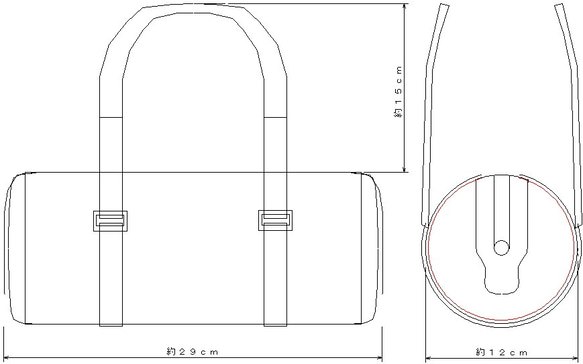 [受注制作]直径１２cmヌメ革円筒バッグ（ショルダーベルト付き、ベージュ＆各種色） 5枚目の画像