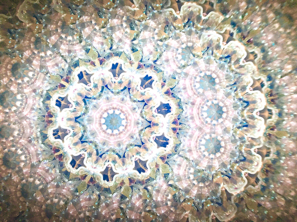 ガラスポッドの万華鏡『フラワーポッド』ドライフラワーヘリクリサム/light blue 6枚目の画像