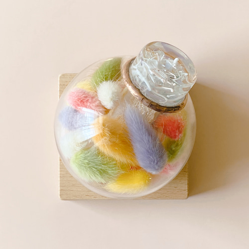 ガラスポッドの万華鏡『フラワーポッド』ドライフラワーハニーテール