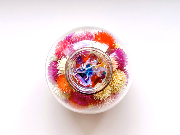 万華鏡『フラワーポッド』ドライフラワー千日紅 花 /red 赤 2枚目の画像