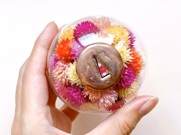 万華鏡『フラワーポッド』ドライフラワー千日紅 花 /red 赤 3枚目の画像