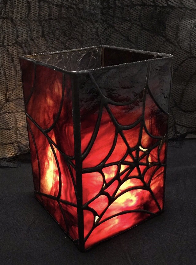 蜘蛛の巣ステンドグラステーブルランプ