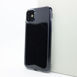 iPhone12 iPhone12pro ケース スマホスタンド スマホグリップ 折りたたみ式 ワイヤレス充電対応 黒 14枚目の画像