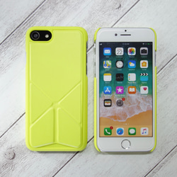 iPhoneSE iPhone8 iPhone7 ケース スマホスタンド スマホグリップ マグネット内蔵 黄緑 10枚目の画像