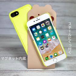 iPhoneSE iPhone8 iPhone7 ケース スマホスタンド スマホグリップ マグネット内蔵 黄緑 8枚目の画像
