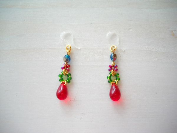 <再販>Candy drop pierced earrings (樹脂ピアス) 1枚目の画像