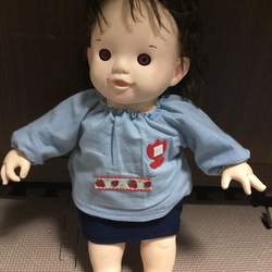 ぽぽちゃんsize  スモッグセット　ハンドメイド ぽぽちゃん 幼稚園スモック おもちゃ・人形 めるる 通販 4870260