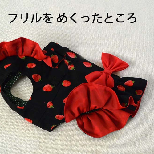 犬服ハンドメイド♡いちご♡ ハンドメイド犬服 切り替えタンクトップ M イチゴ柄 - メルカリ
