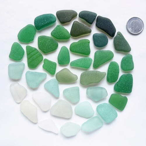 シーグラス✨緑～白100g その他素材 海さんぽ人 通販