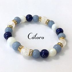 【香ページ】「天使の石」エンジェライトのマニ車彫りのブレスレット❣️ 香ページ】「天使の石」エンジェライトのマニ車彫りの