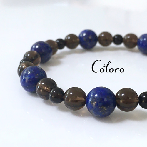 39エレスチャル/90スモーキークォーツ/158ラピスラズリ 送料無料】☆幸運・精神安定☆ラピスラズリ・スモーキークォーツ