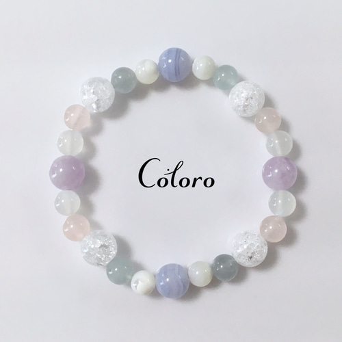 ☆ブルーレースアゲート・アクアマリン・ムーンストーン・ローズ