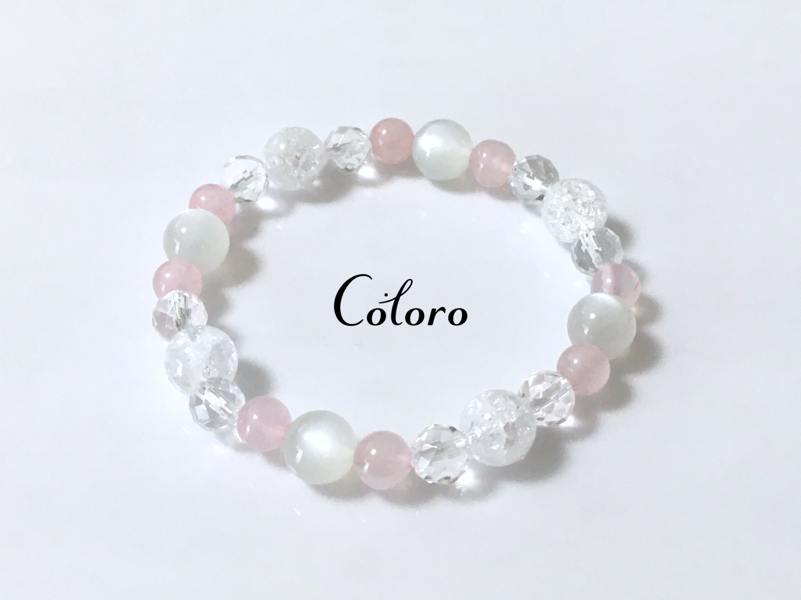 ☆ホワイトムーンストーン・ローズクォーツ・クラッククリスタル