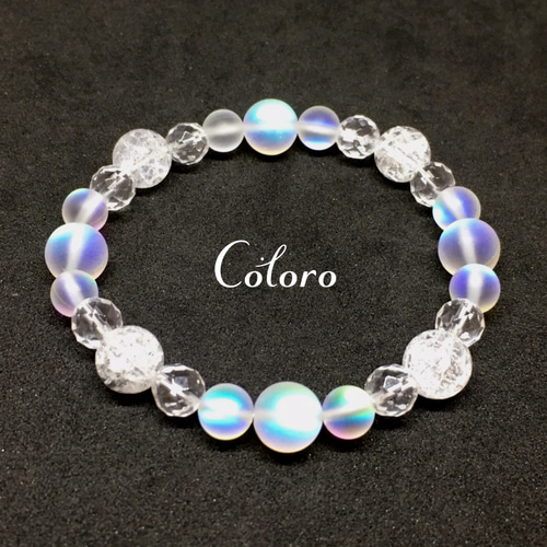 ☆フロストルナフラッシュ・クォーツ（水晶）多面カット加工・クラック 