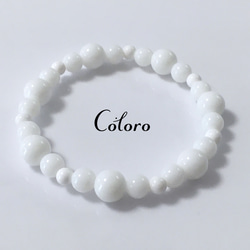 天然石　ハンドメイド　ブレスレット ☆御守り☆ホワイトオニキス☆天然石☆ハンドメイド☆ブレスレット