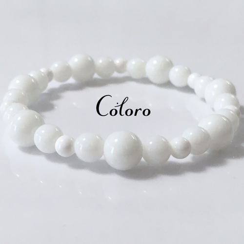 【天然石】ハンドメイドブレスレット ☆御守り☆ホワイトオニキス☆天然石☆ハンドメイド☆ブレスレット