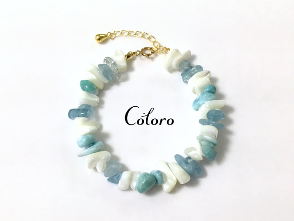 送料無料】☆ラリマー・アクアマリン・マザーオブパール☆さざれ石