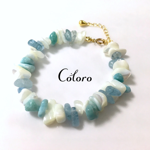 送料無料】☆ラリマー・アクアマリン・マザーオブパール☆さざれ石