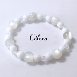 【天然石】ハンドメイドブレスレット ☆御守り☆ホワイトオニキス☆天然石☆ハンドメイド☆ブレスレット