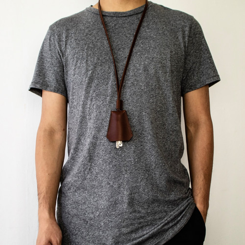 本革キーリング レザーストラップ付き クロシェットキーリング  