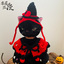 Halloween萬聖節限定-小魔女飛呀-寵物披風 帽子 領巾 巫婆 第3張的照片