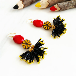 red and yellow drops earrings 2枚目の画像