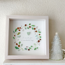 シーグラスアート クリスマスリース08251 その他アート umioto 通販