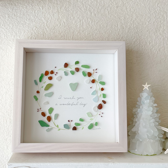【Xmas*wreathe】クリスマスリース シーグラスアート Xmas*wreathe】クリスマスリース シーグラスアート Xmas*wreathe