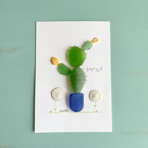 シーグラスアート　モリゾウ様　３点 シーグラスアートNo.③『赤ちゃんと風船』 - メルカリ