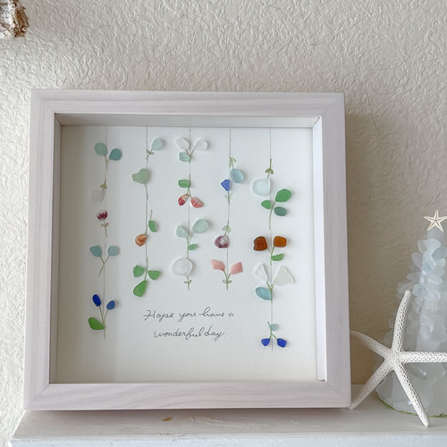 シーグラスアート ふらわーふらわー09101 その他アート umioto 通販