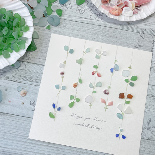 ゆふぁ♪ シーグラスアート シーグラスアート ふらわーふらわー09101 その他アート umioto 通販