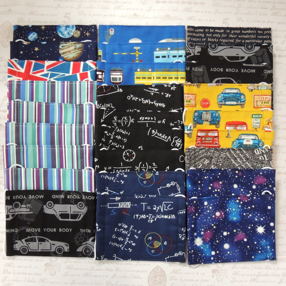 ハンドメイドインナーマスク子供用3枚 ハート柄 ハンドメイドインナー