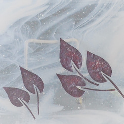 マーブル模様のプレート「待ちわびて秋」 2枚目の画像