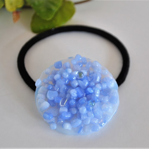 ガラス製ヘアゴム 透明・マット