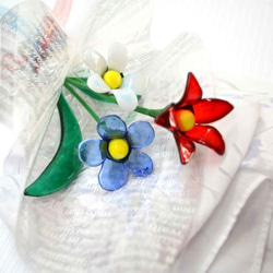 ☆ガラス細工　花　花飾　工芸　日本製　ガラスフラワー　ガラスの花　花束 1_1ea1c54b1652eb733b4147b166d8